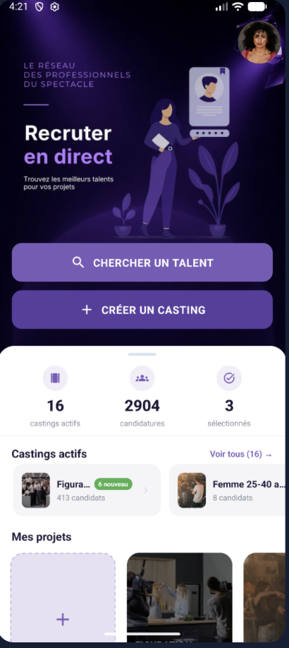 Aperçu de l'application Nawak Recruteur